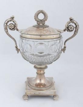 Silberbecher - klares Glas, Silber - 1820